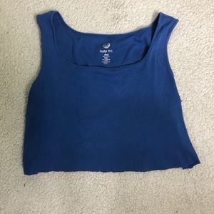 Blue crop top tank top